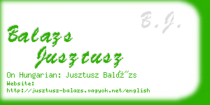 balazs jusztusz business card